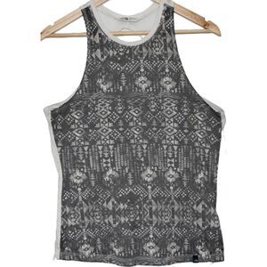 Womens The North Face Gray White Tribal Geometric Racerback Tank Top Size Small